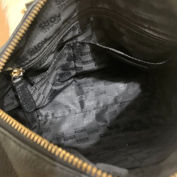 MICHAEL KORS Vintage Pebbled Black Leather Medium MARGO Zip Top Satchel - Picture 12 of 16